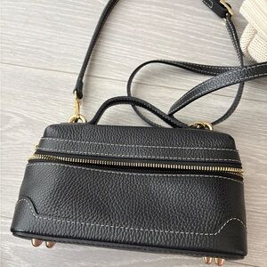 Genuine Leather Italian Elegant Black Leather Crossbody Bag